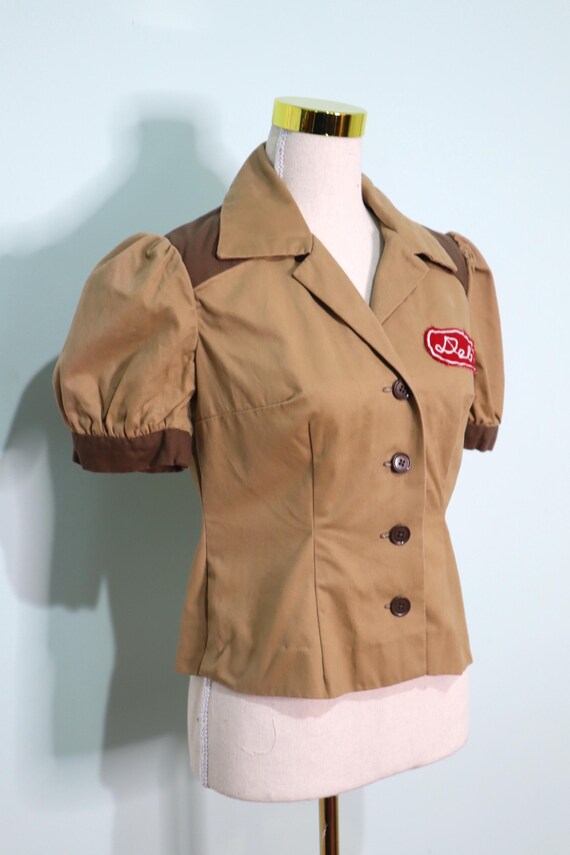 Vintage 1940s 1950s Style Diner Costume , Beige Waitr… - Gem