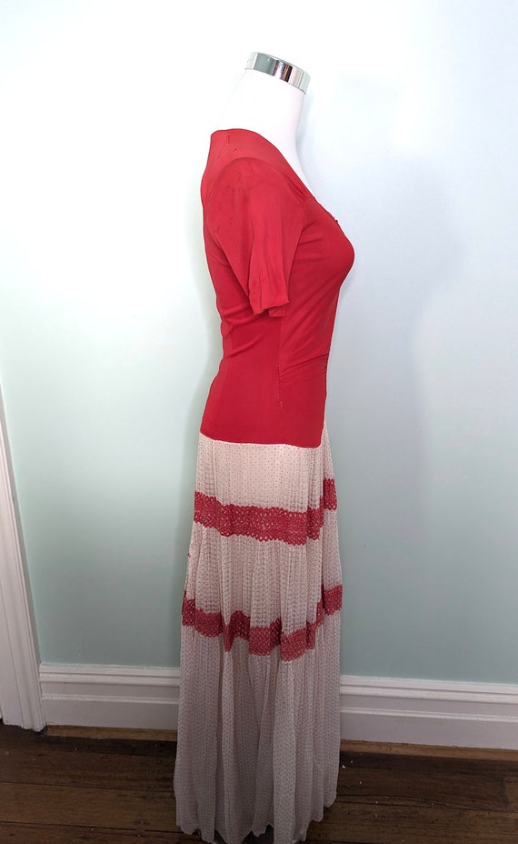 Vintage 1930s Dress, 1940s Dress , 1940s Valentin… - image 3