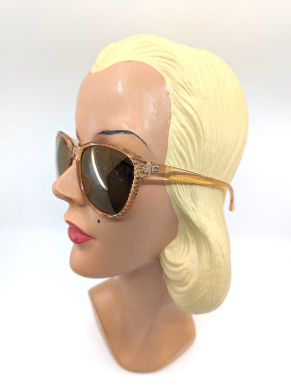 Vintage 1980s Peach Sunglasses, 80s Transparent P… - image 4