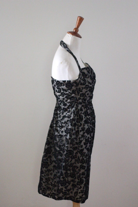 Vintage 1950s 1960s style Dress, 90s Black Illusi… - image 8