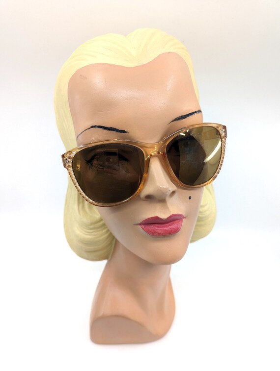 Vintage 1980s Peach Sunglasses, 80s Transparent P… - image 2