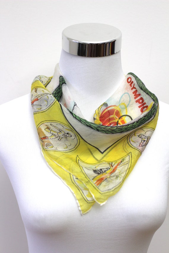 Vintage Olympics Silk Scarf Melbourne Olympic Game