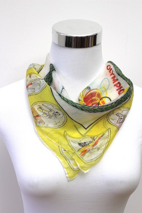 Vintage Olympics Silk Scarf Melbourne Olympic Gam… - image 2