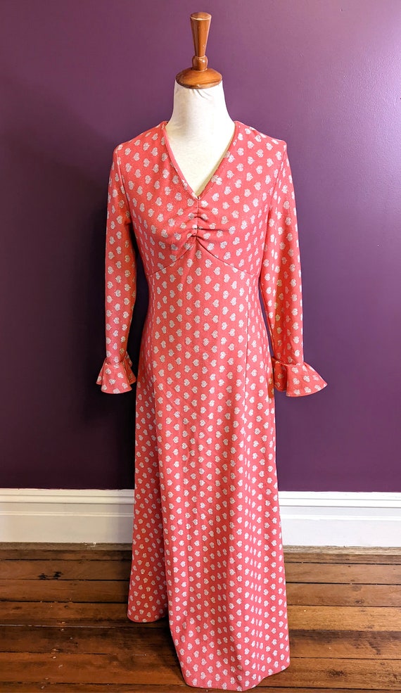 Vintage 1960s Pink Maxi Dress , 1960s Winter Maxi… - image 2