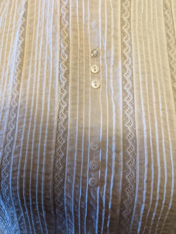 Vintage 1920's Fine Cotton Voile White Lace Pin tuck… - Gem