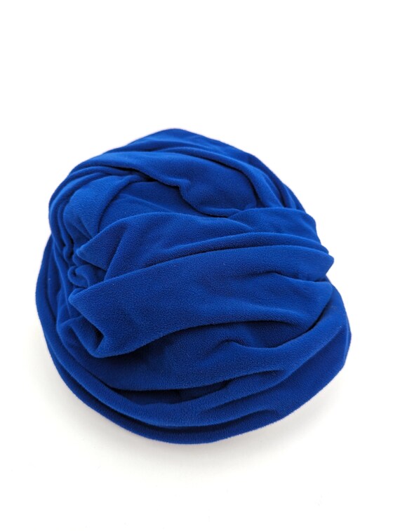 Vintage 1950s Velvet Hat , 50s Blue Velvet Hat, V… - image 8