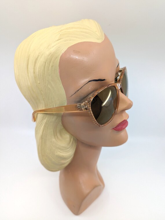 Vintage 1980s Peach Sunglasses, 80s Transparent P… - image 5