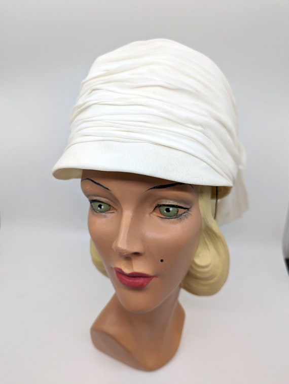 Vintage 50s 60s Hat ,1960s Riding Hat  ,60s White… - image 2