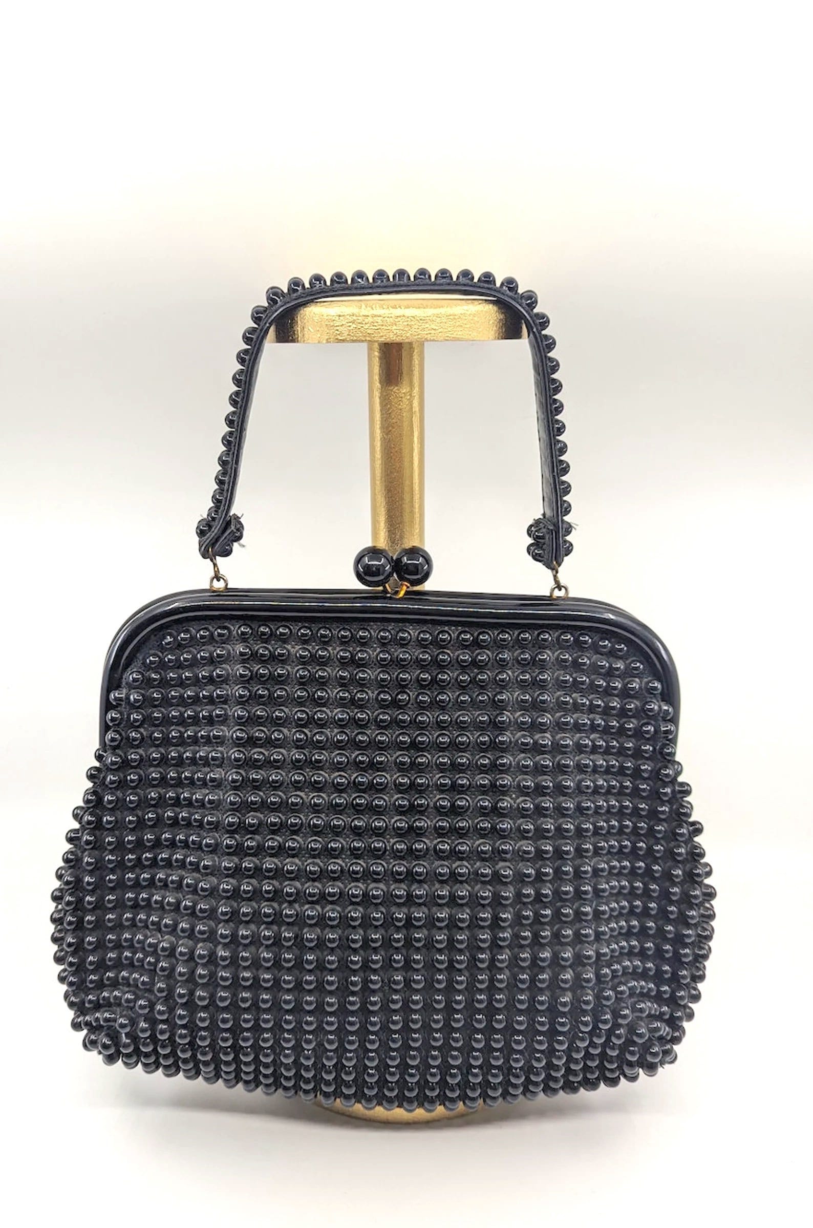 1960s Vintage Beaded Kiss Lock Handbag ? SOLD ? This vintage Cordé Bead purse is a unique and  main image 4