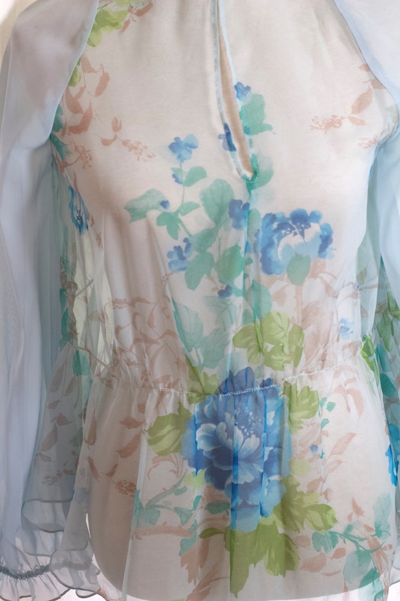 1970s Semi Sheer Blouse XS main image 1