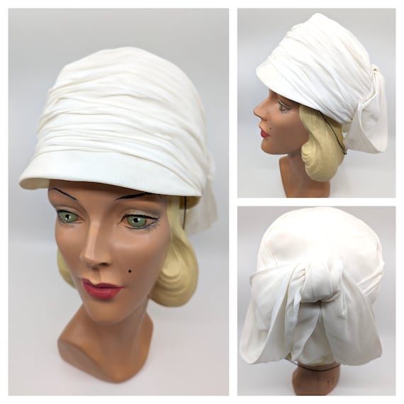 Vintage 50s 60s Hat ,1960s Riding Hat  ,60s White… - image 1