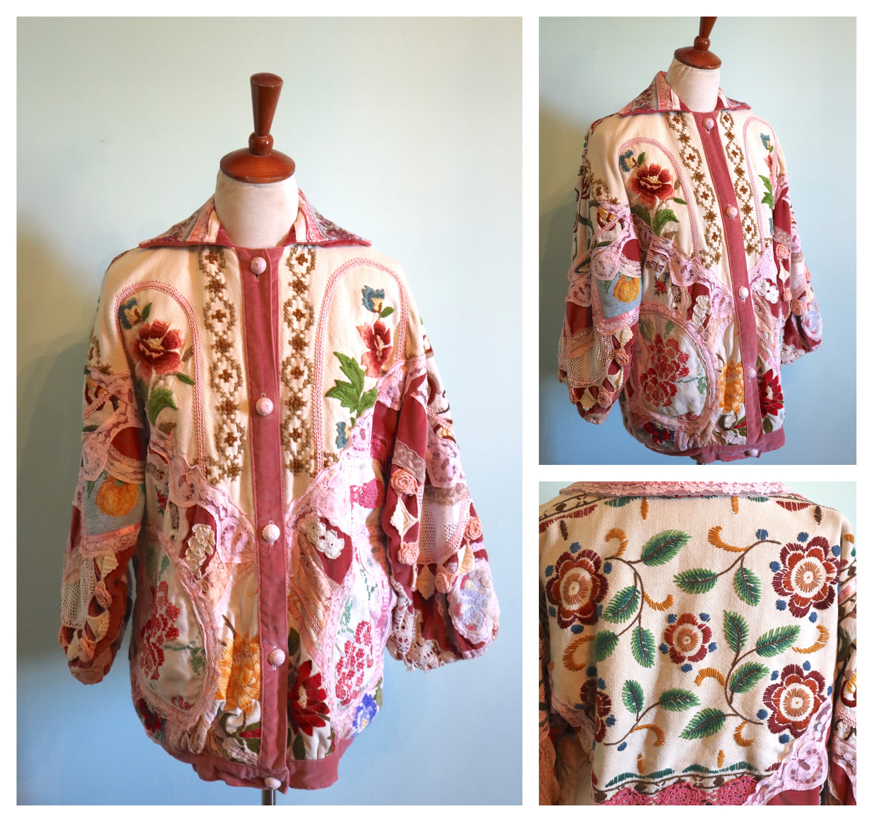 【Eaphi】PATCHWORK EMBROIDERY LACE JACKET Eaphi】PATCHWORK EMBROIDERY LACE JACKET PATCHWORK EMBROIDERY