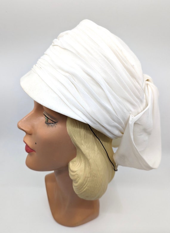 Vintage 50s 60s Hat ,1960s Riding Hat  ,60s White… - image 8