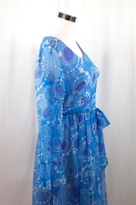 Vintage 1960s 1970s Dress, 60s Blue Dress , 1960s… - image 7