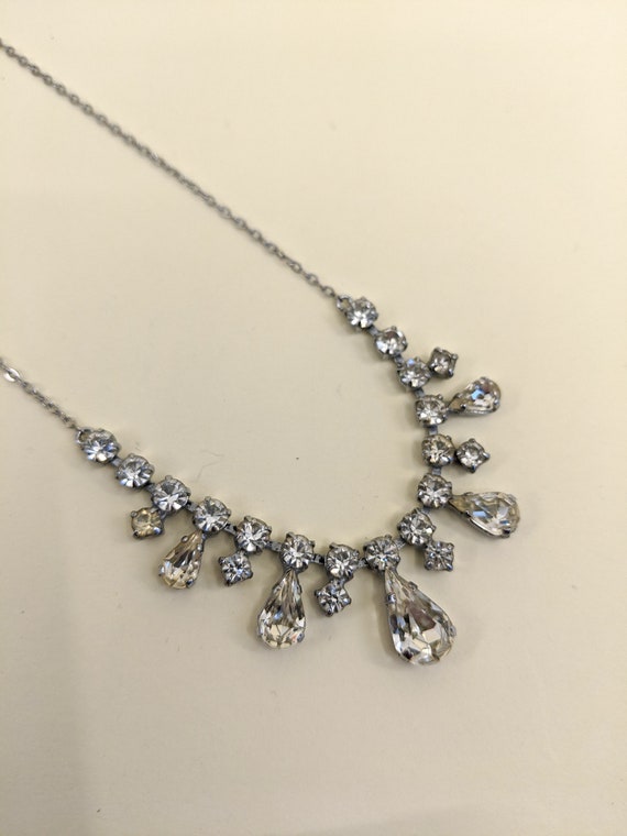 Vintage 50s 60s Diamanté Necklace , 1960s Glamour… - image 3