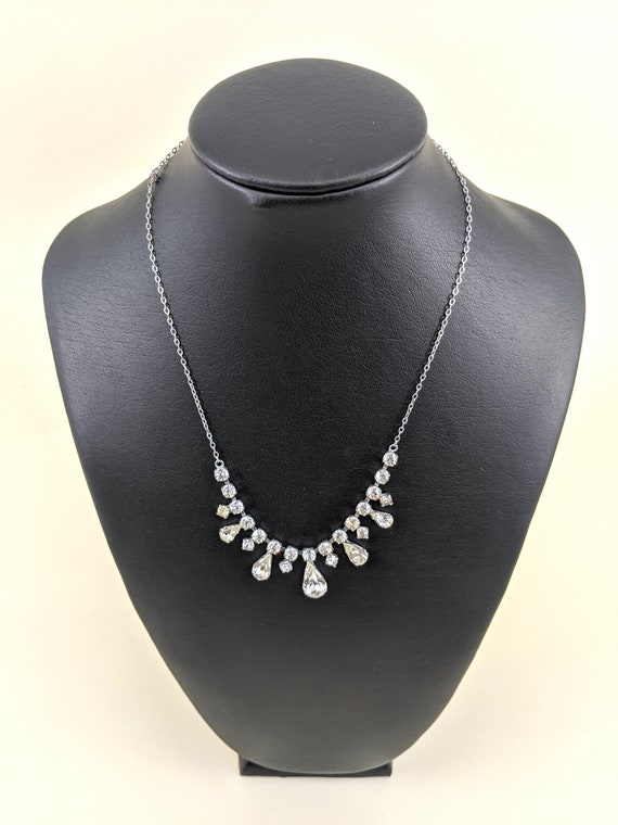 Vintage 50s 60s Diamanté Necklace , 1960s Glamour… - image 1