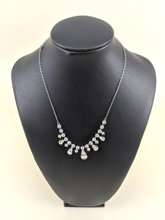 Vintage 1950s diamante Necklace Rhinestone Cocktail Necklace