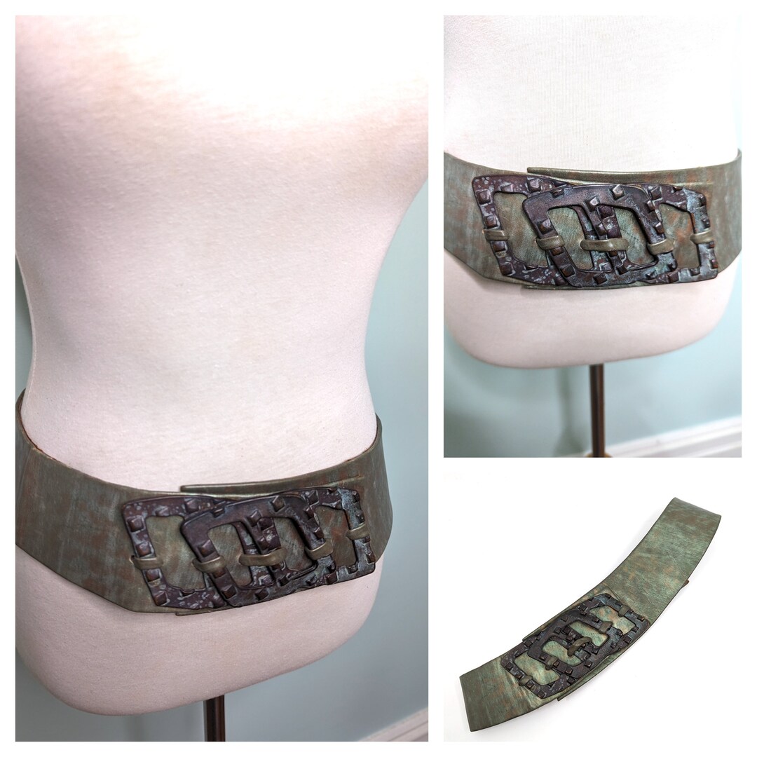 Laise Adzer Vintage Blue Leather Statement Belt Vintage laise adzer belt - Gem main image 2