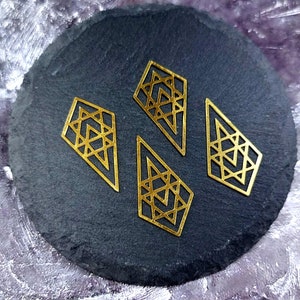 Medieval Castle Windows, 4 Raw Brass Charms
