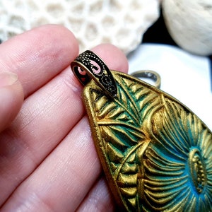 Bronze Baroque Style Pendant Pinch Bail 14x10mm image 5