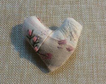 Patchwork Heart Pin - original - OOAK