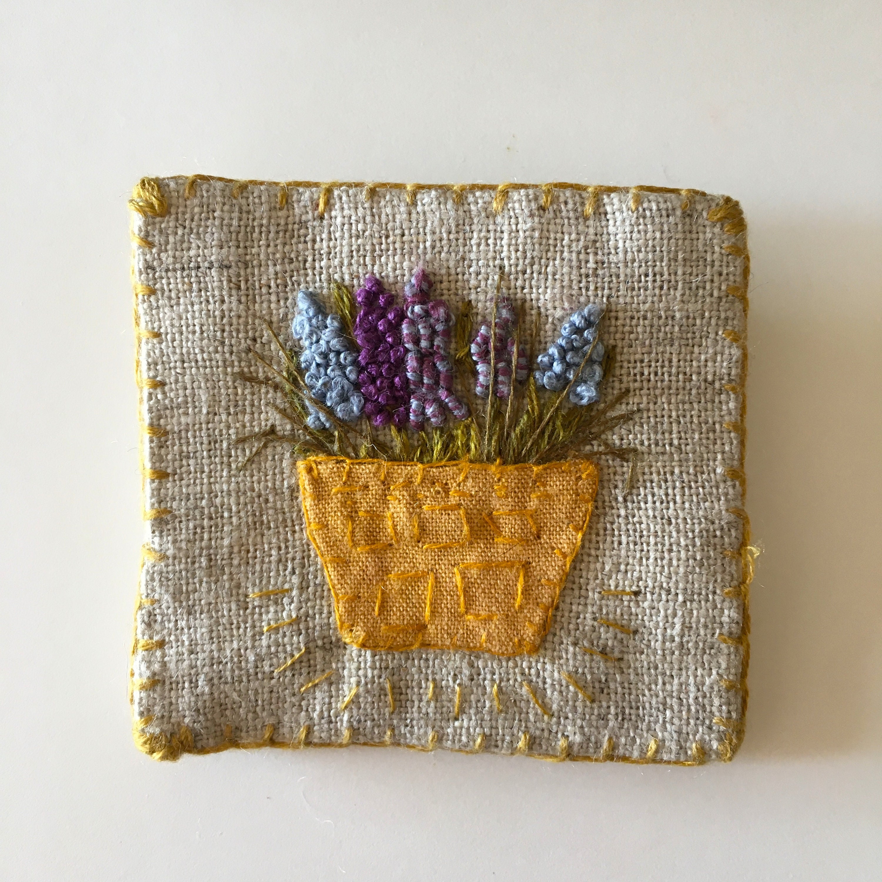 Hyacinth Pot Pin - original - OOAK