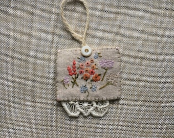 Floral Study - OOAK - original textile - embroidered art - decor