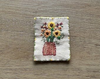 Sunflowers  Bouquet pin  - original - OOAK