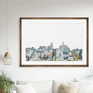 San Francisco Photography, Many Sizes Avail | San Francisco Skyline Art Print, Pastel Decor, Urban Art, Travel Print, Lombard St "Going Up"