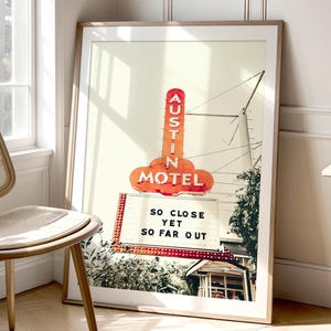 Austin Fotografie, Austin Texas Druck, Austin Cottage, Austin Architektonisches Dekor, Leuchtreklame Kunst, Vintage Austin Schild, Innenstadt von Austin