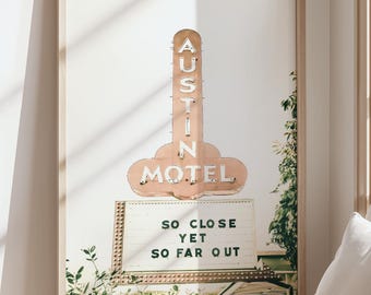 Austin Texas Art Austin Motel Print Vintage Texas Decor Austin Architectural Neon Sign Hotel Sign Motel Sign UT Austin Gift Photography
