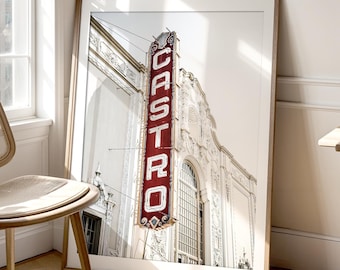 Arte mural de San Francisco / Fotografía - Sin marco / El Castro, lámina de San Francisco, letrero del Teatro Castro, decoración urbana de pared / Elige tu tamaño