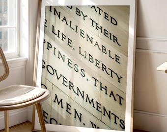 Washington DC Art, Lawyer Office Art, Jefferson Memorial Print, Declaration of Independence, Life Liberty Decor, (unframed photography)