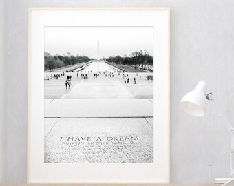 Washington DC Art, Martin Luther King, I Have a Dream, Lincoln Memorial, DC Wall Decor, Washington Monument, Dream Decor, Urban Art "Dream"