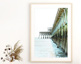 Charleston Wall Art, Folly Beach Print, Beach Photography, Pier Art, Architectural, Modern Coastal Decor, South Carolina | Many Sizes