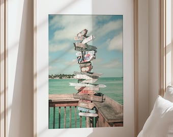 Key West Wall Art, Boho Travel Art, Tropical Decor, Coastal Print, Florida Art (unframed photography)