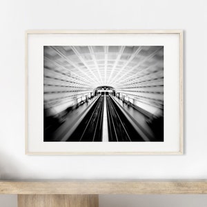 Washington DC Art Print, Black and White Photography, DC Metro Wall Decor, Urban Travel Art, Subway Print | Many Sizes