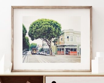 San Francisco Photography Print, Cable Car Art, Urban Wall Decor, Powell and Market, Travel Art Print, San Francisco Wall Art - "Swensen's"