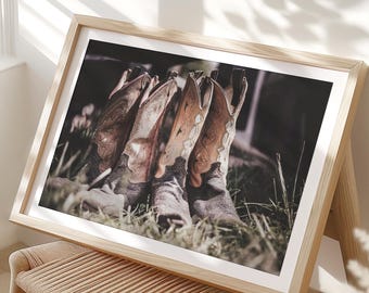 Cowboylaars kunst aan de muur, Nashville print country western decor jongens kamer country muziek muur kunst mode kunst, boerderij decor (ingelijst)