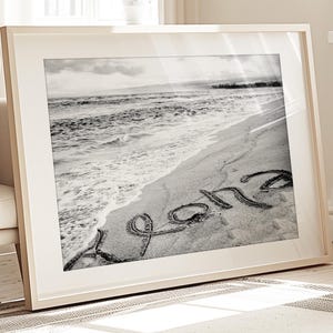 Hawaii Wall Art, Aloha Print, Black and White Photography - Unframed, Hawaiian Beach Art, Oahu, Maui, Kauai, Coastal Decor | Pick Your Size