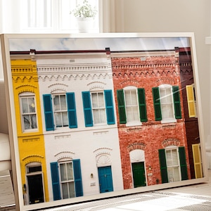 Washington DC Photography Print - Unframed | Georgetown Artwork, Row House Wall Decor, Georgetown Wall Art | Many Sizes
