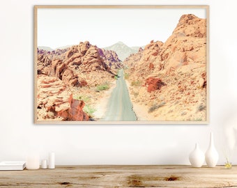 Las Vegas Photography - Unframed | Valley of Fire State Park, Desert Print, Orange Wall Art, Southwest Decor,Vegas Mountain Art | Many Sizes