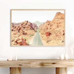 Las Vegas Photography - Unframed | Valley of Fire State Park, Desert Print, Orange Wall Art, Southwest Decor,Vegas Mountain Art | Many Sizes