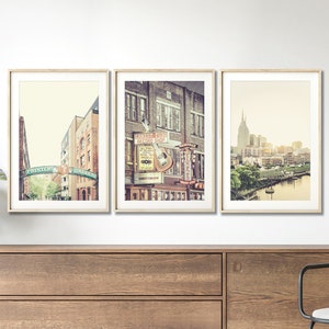 Nashville Photography, Print Set of 3, Downtown Nashville Art, Printers Alley, Country Music Art, Broadway, Record Art | Many Sizes