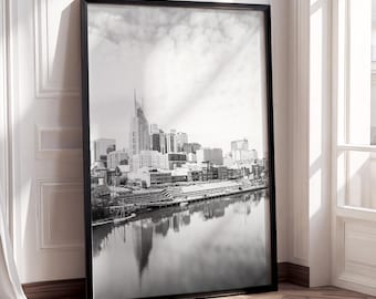 Nashville Art, Tennessee Print Downtown Nashville Skyline Country Music Decor (fotografia bez ramki)