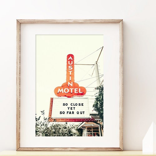 Austin Motel Print Austin Wall Art Austin Photography Neon Etsy