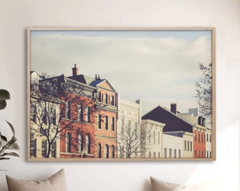 Washington DC Wall Art | Unframed Photography | Georgetown Print, M Street, Row House, Architectural DC Decor | Pick Your Size