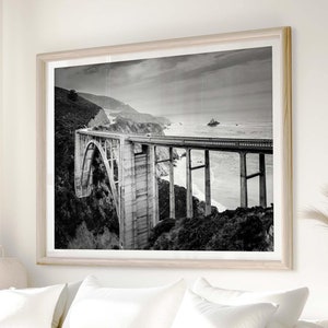 Big Sur Print Bixby Bridge California Wall Art Pacific Coast Highway Print Apartment Wall Art Boho Decor California Coastal Print Bridge Art