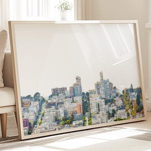 San Francisco Fotografie, viele Größen verfügbar | San Francisco Skyline Kunstdruck, Pastell Dekor, Urban Art, Reise-Druck, Lampomb St &quot;&quot;Going Up&quot;&quot;&quot;