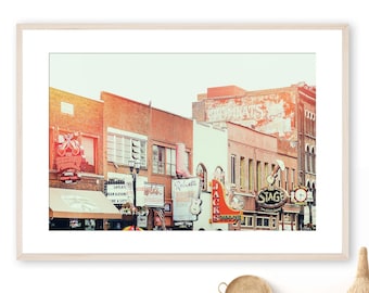 Nashville Photography, Nashville Art, Neon Sign Print, Downtown Nashville, Country Music Art, Broadway Print | Many Sizes